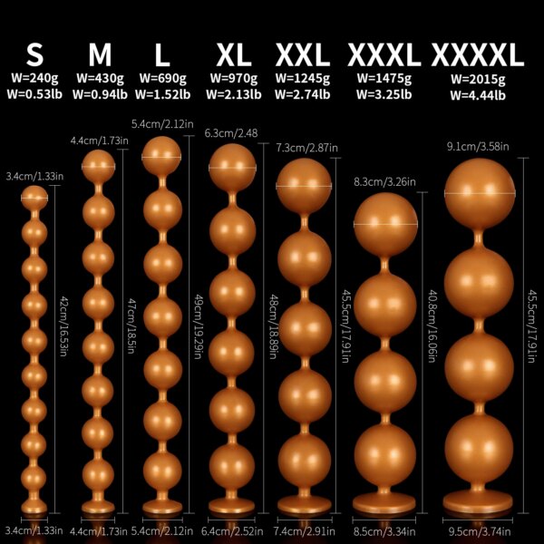 Super Big Anal Plug 7 Sizes Long Anal Beads Huge Butt Plug Prostate Massage Sex Toys For Men/Women Vaginal Anus Dilator Xxxxl 18