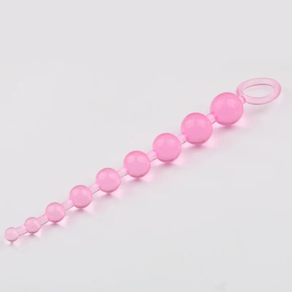 Jelly Anal Beads Orgasm Vagina Plug Play Pull Ring Ball Anal Stimulator Butt Beads Plug Sex Toys For Adult Men Women Gay Male