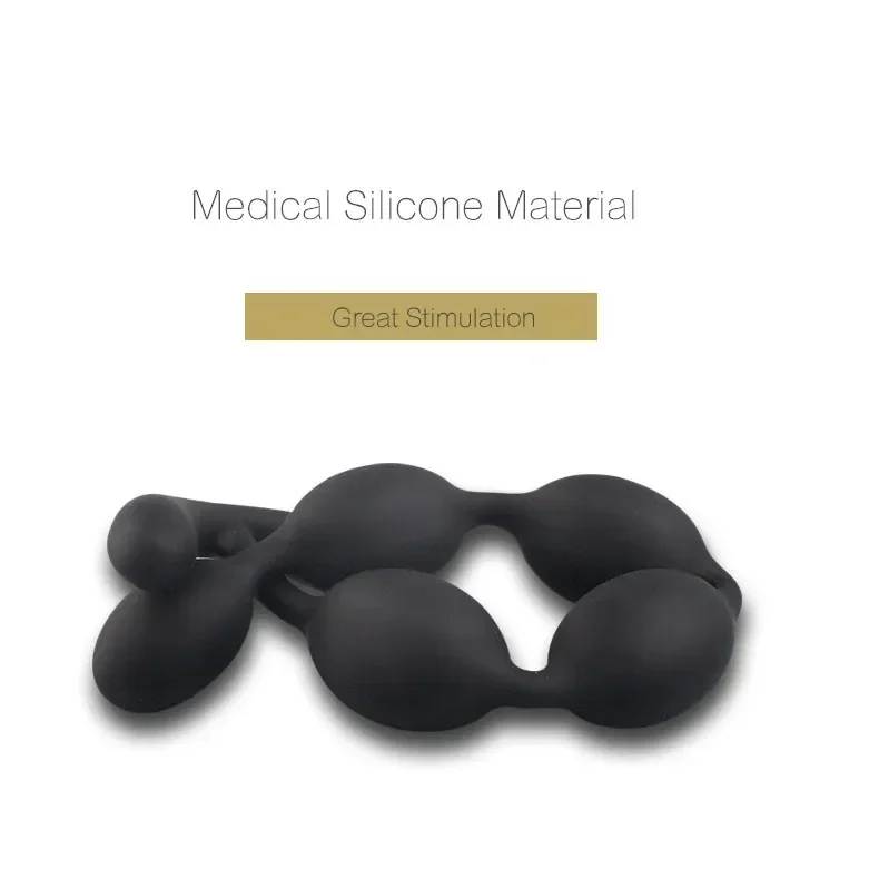 Soft Silicone Anal Beads 5-Balls G-Spot Anal Toys Anal Plug Masturbator SM Sex Toy for Couple Men Anal Dilator Prostatic Massage Soft Silicone Anal Beads 5-Balls G-Spot Anal Toys Anal Plug Masturbator SM Sex Toy for Couple Men Anal Dilator Prostatic Massage