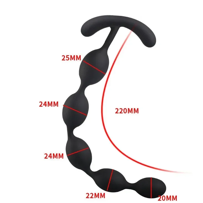 Soft Silicone Anal Beads 5-Balls G-Spot Anal Toys Anal Plug Masturbator SM Sex Toy for Couple Men Anal Dilator Prostatic Massage Soft Silicone Anal Beads 5-Balls G-Spot Anal Toys Anal Plug Masturbator SM Sex Toy for Couple Men Anal Dilator Prostatic Massage