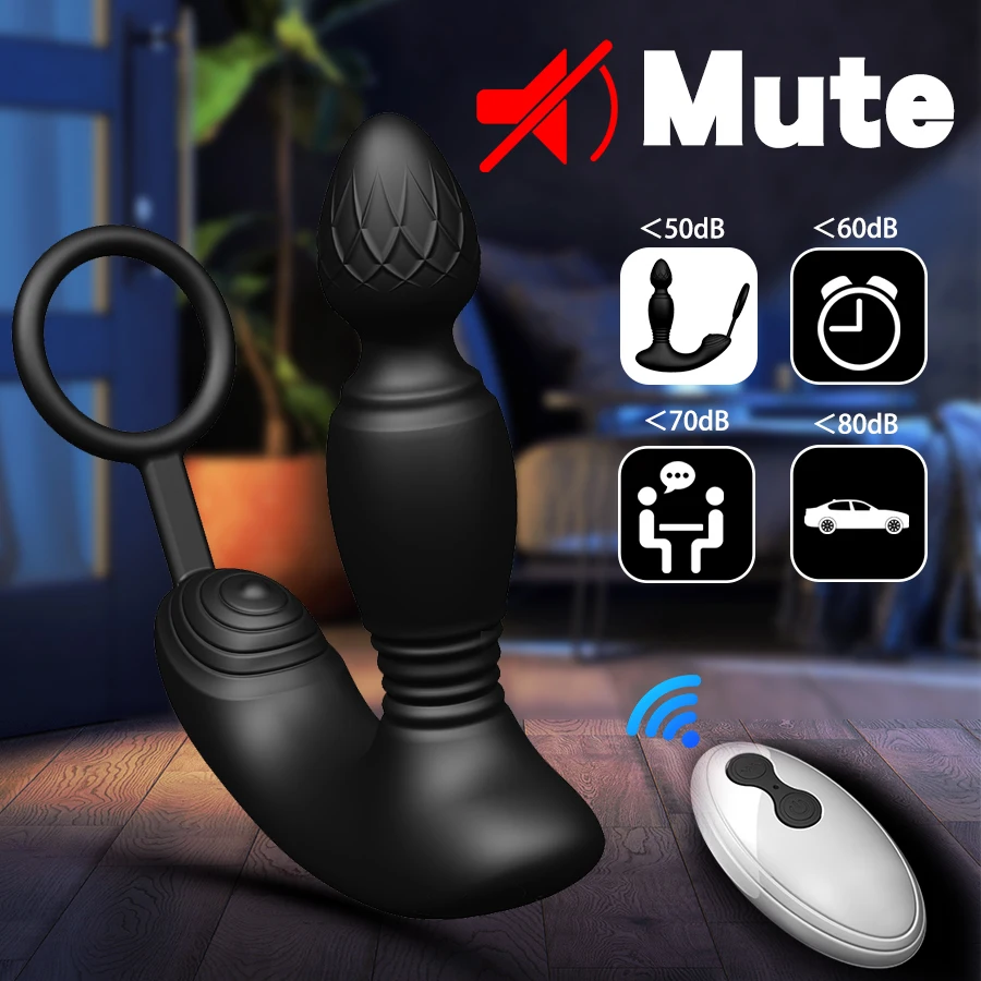 3 motors Male Thrusting and shock Prostate Massager remote control Vibrator Butt Plug Telescopic Cock Ring Sex Toys for Adult 3 motors Male Thrusting and shock Prostate Massager remote control Vibrator Butt Plug Telescopic Cock Ring Sex Toys for Adult