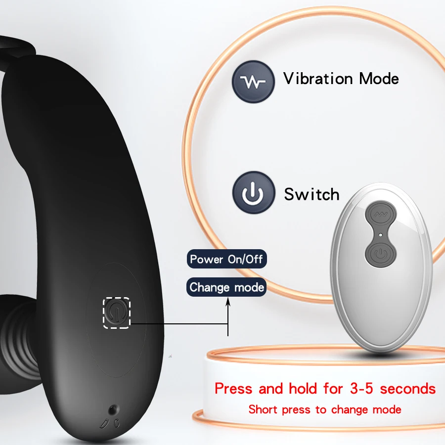 3 motors Male Thrusting and shock Prostate Massager remote control Vibrator Butt Plug Telescopic Cock Ring Sex Toys for Adult 3 motors Male Thrusting and shock Prostate Massager remote control Vibrator Butt Plug Telescopic Cock Ring Sex Toys for Adult