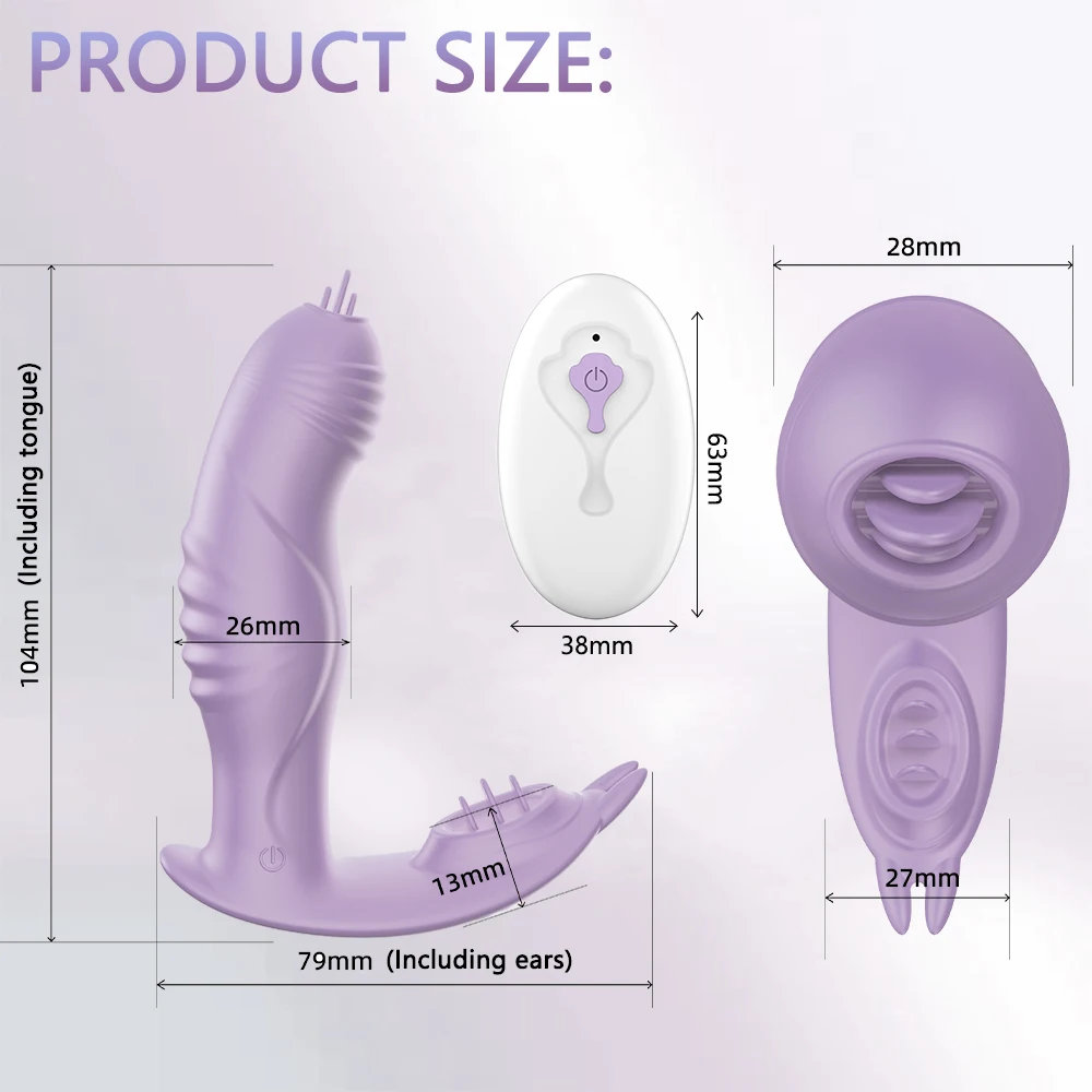 Wearable Panties Dildo Vibrator Sex Oral Tongue Licking G Spot Clitoris Stimulator Remote Control Panties Masturbator Adult Toys