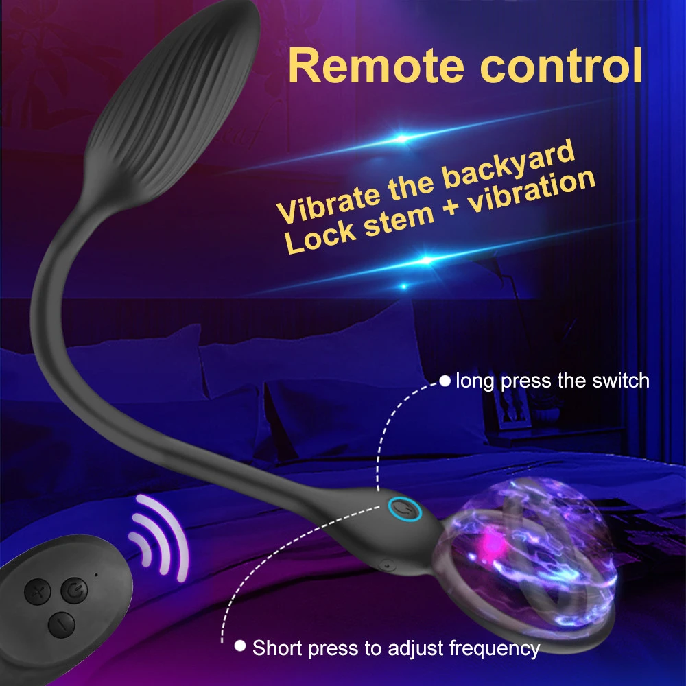 Remote Cock Vibrator Anal Butt Plug Male Prostate Massager Sperm Lock Ring Penis Stimulator Masturbator Sex Toy for Men Couple