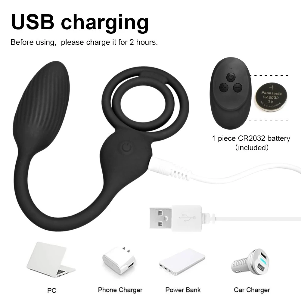 Remote Cock Vibrator Anal Butt Plug Male Prostate Massager Sperm Lock Ring Penis Stimulator Masturbator Sex Toy for Men Couple