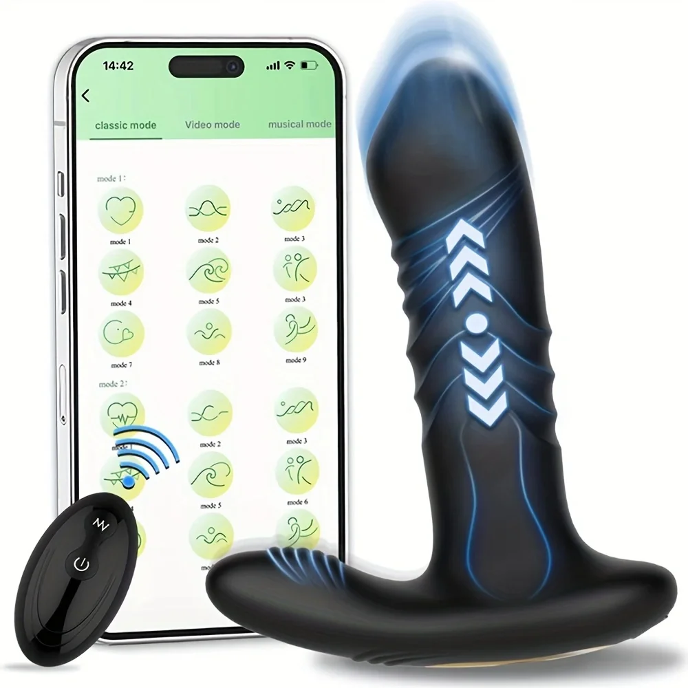 10 frequency vibrations, APP + Remote Control Vibrating Anal Plug Going Out Wear Flirting Masturbator Sex Toys