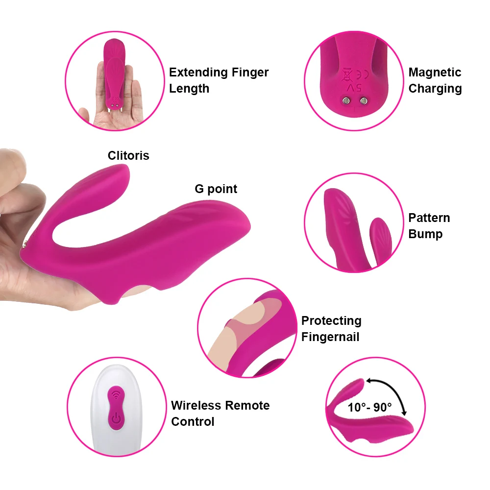 Finger Vibrator Sex Toys for Women Wireless Remote Control G spot Clitoral Massager Double Heads Vagina Stimulate