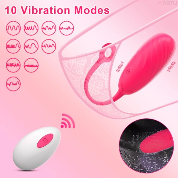 Powerful G Spot Vibrators for Women Remote Control Vaginal Balls Clitoris Stimulator Vibrating Love Egg Sex Toys for Adults
