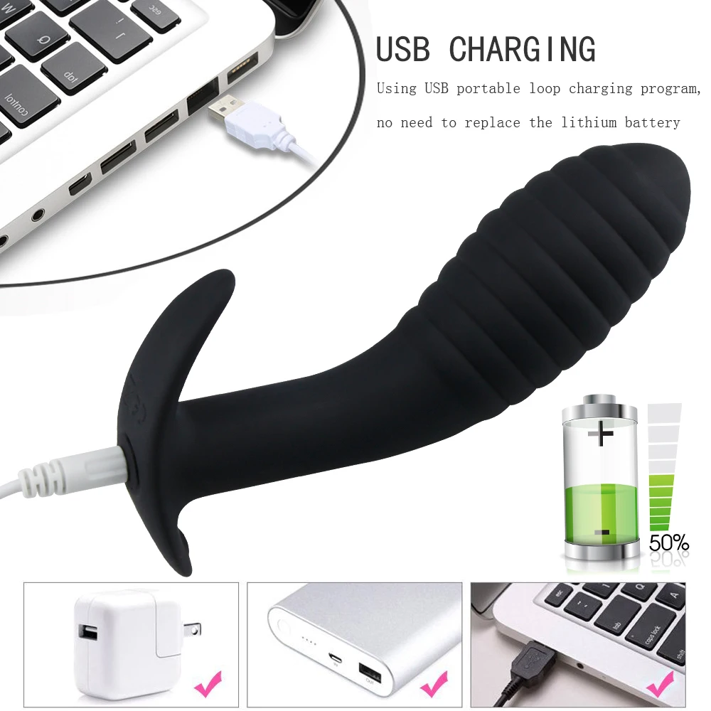 Prostate Massager Remote Control Anal Plug Vibrator Waterproof 10 Stimulation Modes Butt Anus Massager Silicone Sex Toy for Men