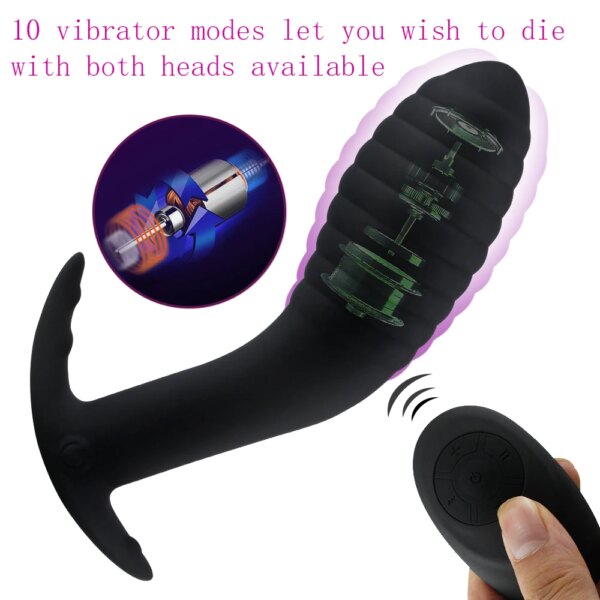 Prostate Massager Remote Control Anal Plug Vibrator Waterproof 10 Stimulation Modes Butt Anus Massager Silicone Sex Toy for Men