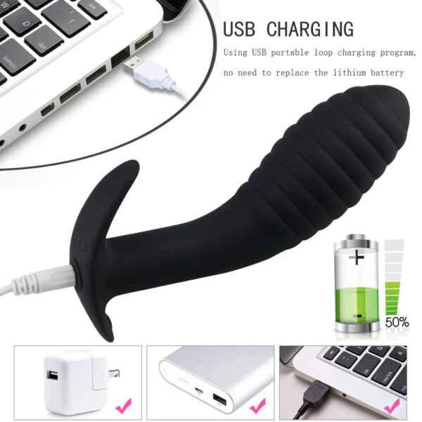 Prostate Massager Remote Control Anal Plug Vibrator Waterproof 10 Stimulation Modes Butt Anus Massager Silicone Sex Toy for Men