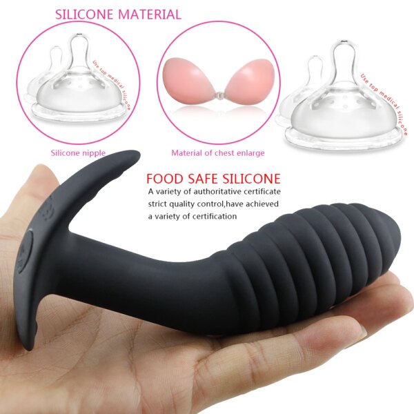 Prostate Massager Remote Control Anal Plug Vibrator Waterproof 10 Stimulation Modes Butt Anus Massager Silicone Sex Toy for Men