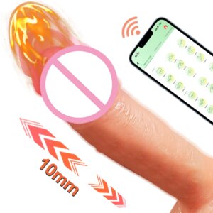 APP Remote Telescopic Heating Realistic Dildo Suction Cup Dick Vagina Vibrator for Women G-spot Masturbation Penis Anal Sex Toy