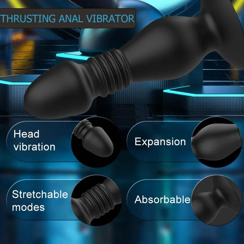 Adult sex products, 10 frequency remote control, telescopic vibration, vestibular suction cup, anal plug massage device, male Adult sex products, 10 frequency remote control, telescopic vibration, vestibular suction cup, anal plug massage device, male
