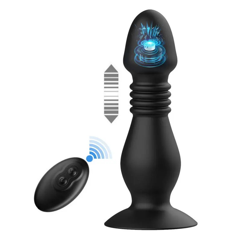 Adult sex products, 10 frequency remote control, telescopic vibration, vestibular suction cup, anal plug massage device, male Adult sex products, 10 frequency remote control, telescopic vibration, vestibular suction cup, anal plug massage device, male