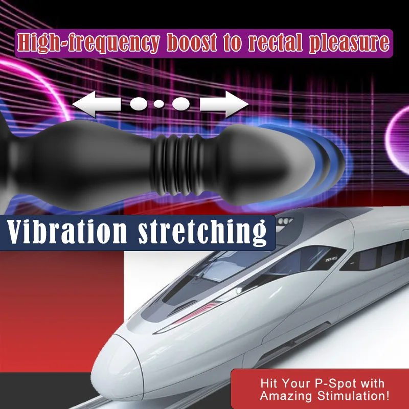 Adult sex products, 10 frequency remote control, telescopic vibration, vestibular suction cup, anal plug massage device, male Adult sex products, 10 frequency remote control, telescopic vibration, vestibular suction cup, anal plug massage device, male