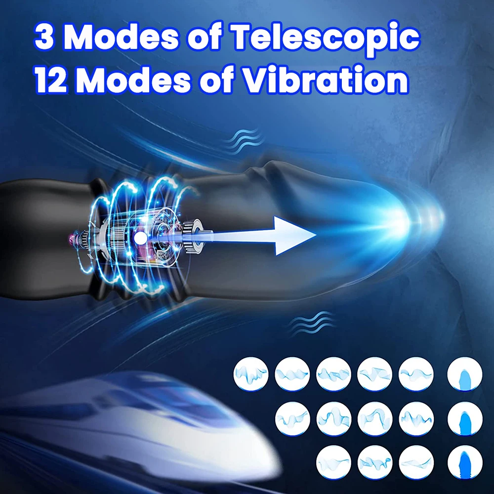 Male Thrusting Prostate Massager Analplug Butt Plug Vibrator for Men Gay Wireless Remote Prostate Stimulator Sex Toy for Couples