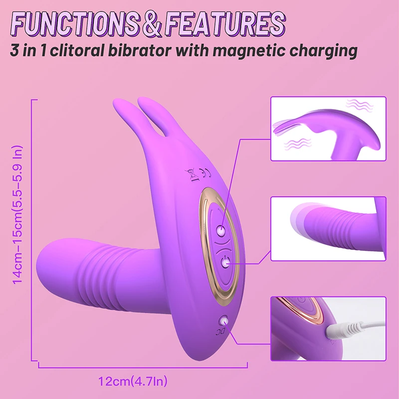 Dildo Vibrator For Women Anal Sex Toy Telescopic Rotating Vagina G Spot Massage Clitoris Stimulator Remote Vibrating Masturbator
