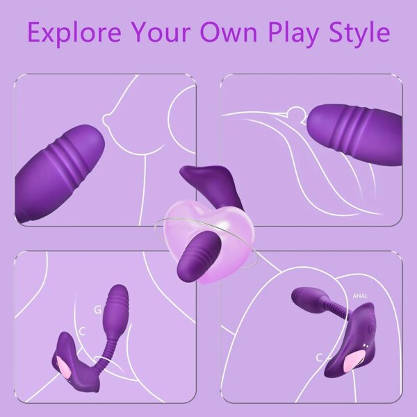 Remote Control Anal Vibrator Female Wearable Vibrator Clit Stimulator Female Masturbator Adult Sex Toys for Women Men Gay