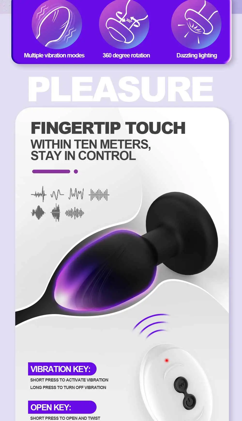 LED Light Anal Vibrator Wireless Remote Control Butt Plug Men Prostate Massager Male Female Anal Masturbator for Adult Sex Toys LED Light Anal Vibrator Wireless Remote Control Butt Plug Men Prostate Massager Male Female Anal Masturbator for Adult Sex Toys