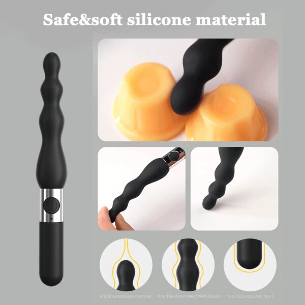 Vibrating Anal Beads Sex Toys Prostate Massager Anal Plug Vibrator for Men and Women Remote Control Butt Plug G Spot Stimulor