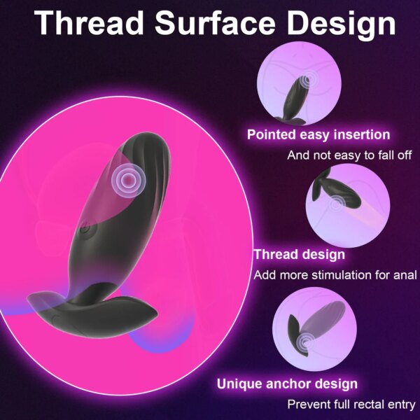 APP Remote Control Anal Spiral Pattern Vibrator Male Prostate Massager Wireless Bluetooth Butt Plug Dildo Adult Sex Toys for Gay