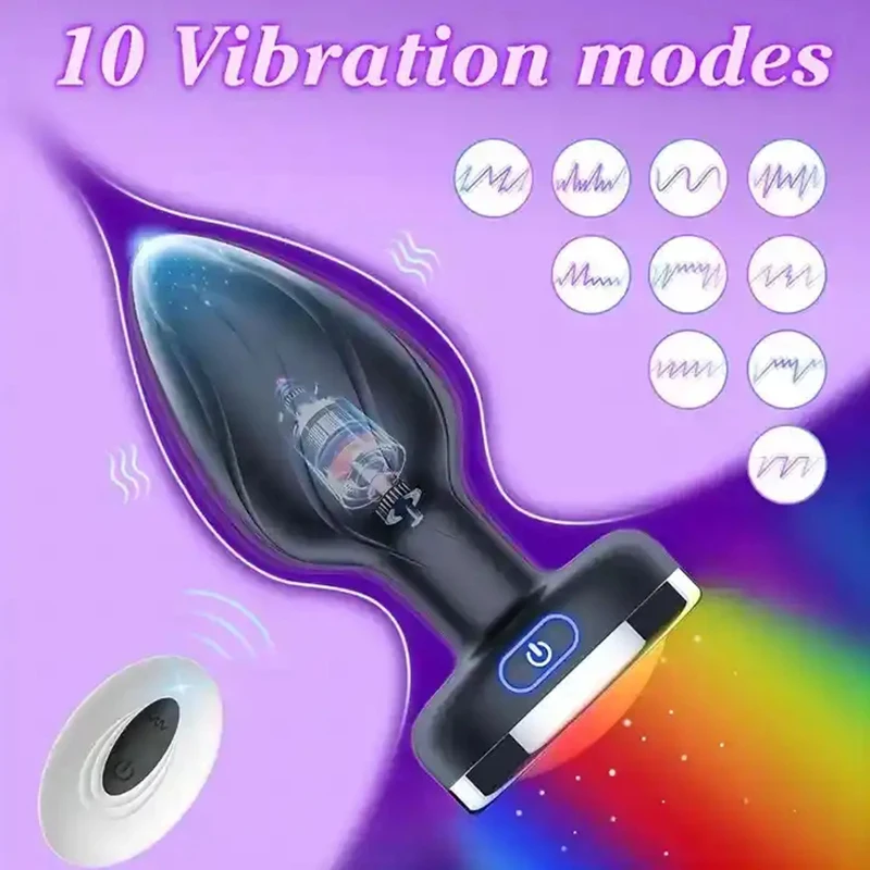 Vibrating Silicone Remote Control Led Anal Vibrator 10 Flashing Butt Plug Electric Vibrating Silicone Remote Control Led Anal Vibrator 10 Flashing Butt Plug Electric