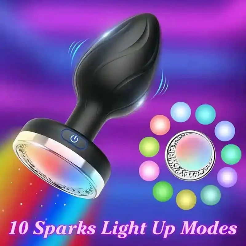 Vibrating Silicone Remote Control Led Anal Vibrator 10 Flashing Butt Plug Electric Vibrating Silicone Remote Control Led Anal Vibrator 10 Flashing Butt Plug Electric