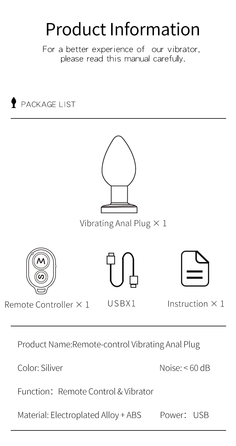 Wireless Remote Control Anal Vibrator Metal Butt Plug for Men Prostate Massager Female Masturbator Adult Sex Toys for Women Men
