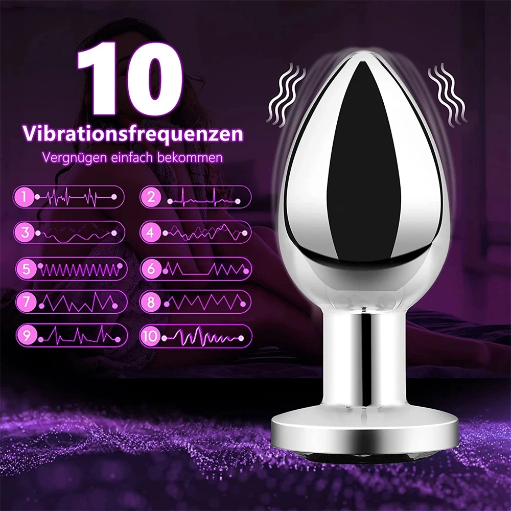 Wireless Remote Control Anal Vibrator Metal Butt Plug for Men Prostate Massager Female Masturbator Adult Sex Toys for Women Men