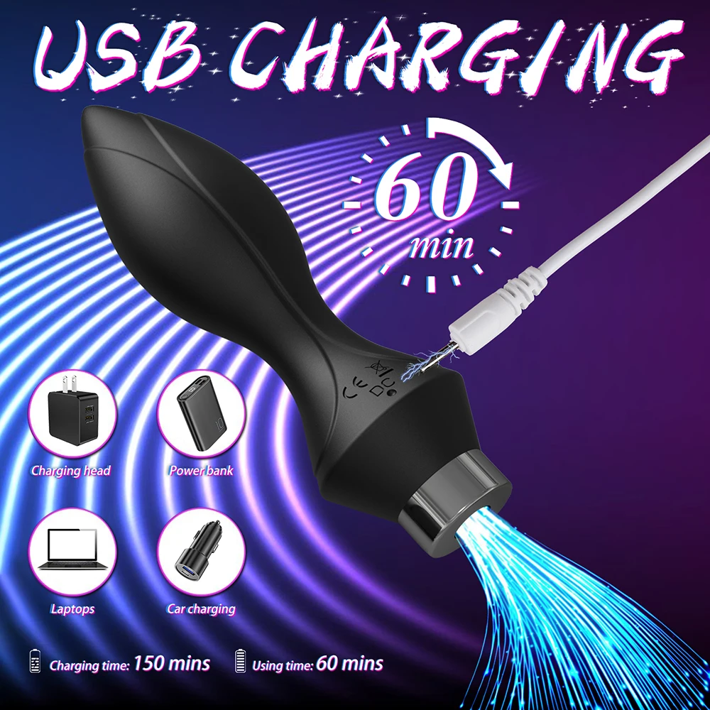 10 Frequency Butt Plug Colorful Light Anal Plug Vibrator Prostate Massage Sex Toy Women Men Gay Adult Wireless Remote Control 10 Frequency Butt Plug Colorful Light Anal Plug Vibrator Prostate Massage Sex Toy Women Men Gay Adult Wireless Remote Control