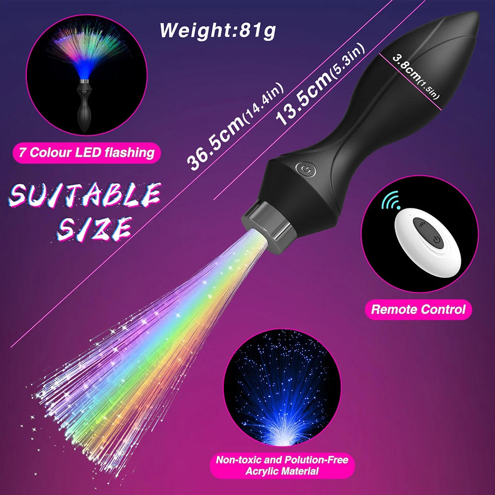 10 Frequency Butt Plug Colorful Light Anal Plug Vibrator Prostate Massage Sex Toy Women Men Gay Adult Wireless Remote Control 10 Frequency Butt Plug Colorful Light Anal Plug Vibrator Prostate Massage Sex Toy Women Men Gay Adult Wireless Remote Control