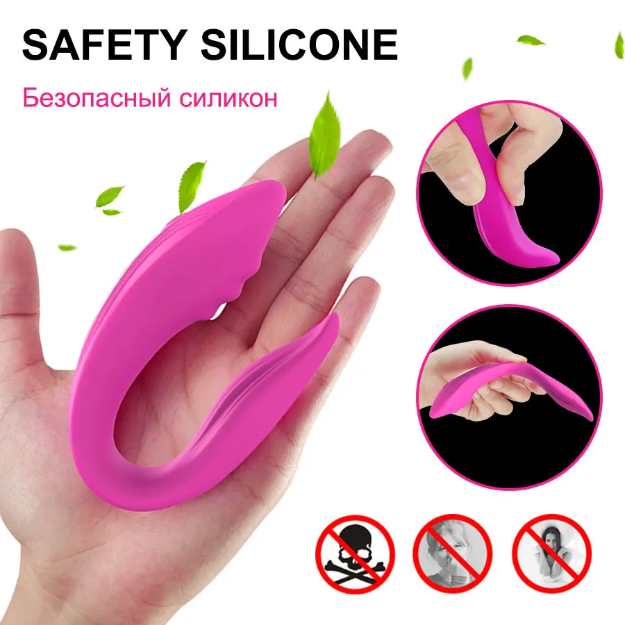 Wireless Remote Control Dildo Vibrator Female Dual Motors U Shape Clitoris Stimulator Wearable Sex Toys for Women Couples Adults
