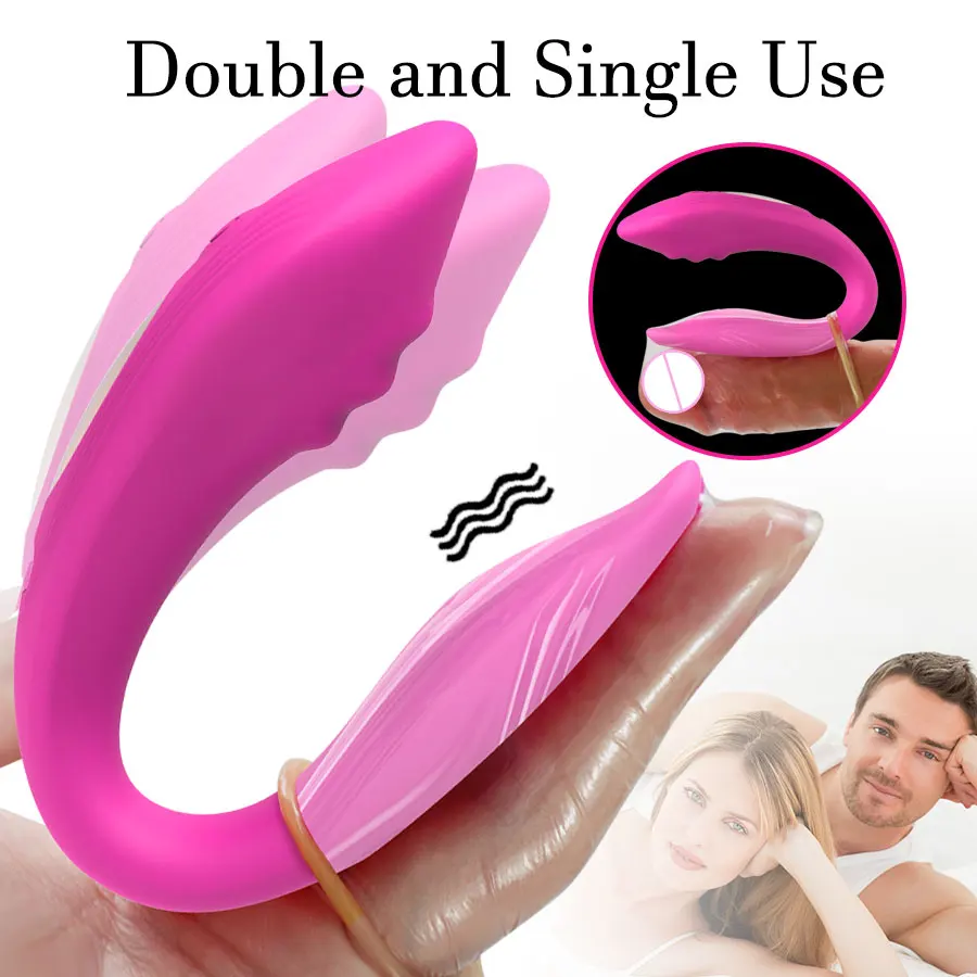 Wireless Remote Control Dildo Vibrator Female Dual Motors U Shape Clitoris Stimulator Wearable Sex Toys for Women Couples Adults