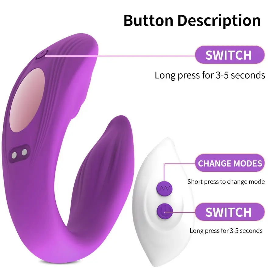Wireless Remote Control Dildo Vibrator Female Dual Motors U Shape Clitoris Stimulator Wearable Sex Toys for Women Couples Adults