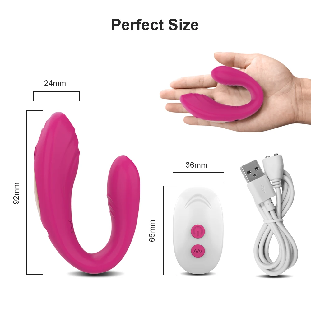 Erotic Wireless We Share Vibe Remote Control U Shape Dildo Vibrator G Spot Clitoris Stimulator Couples Adult Sex Toys for Woman