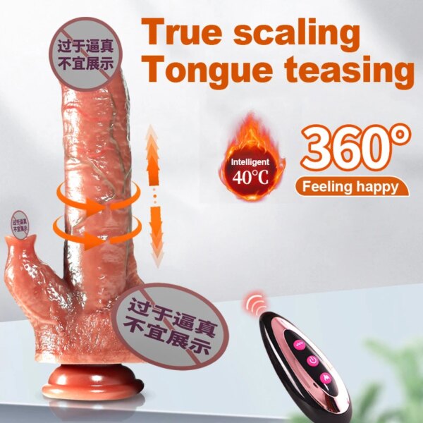 Big Telescopic Realistic Vibrating Dildo Vibrator Heating Thrusting Dildo Sex Toy G-spot Anal Stimulation Vibrating for Women