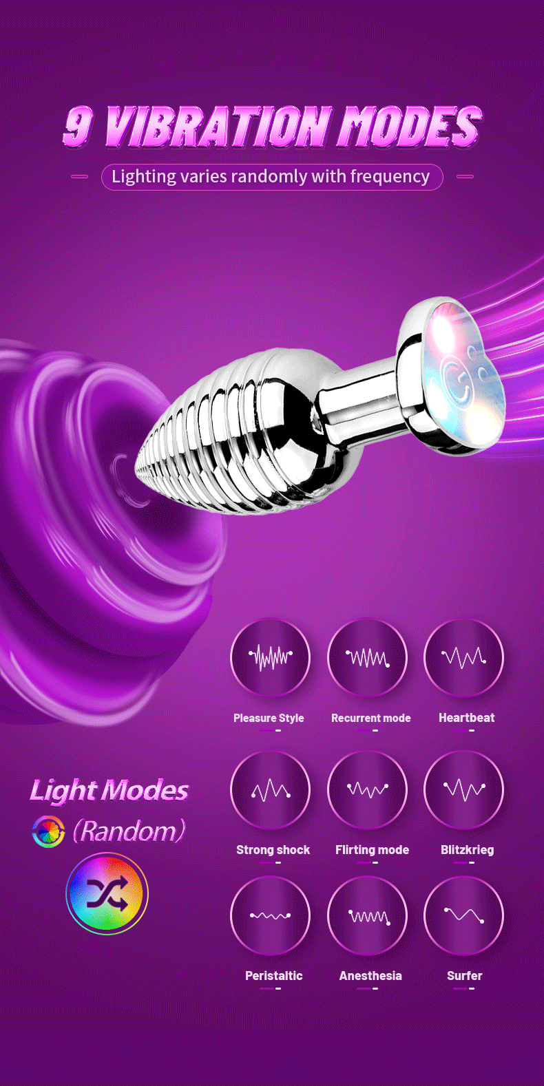 APP Wireless Remote Control Metal Plug Anal Masturbate Dazzle Color Luminous Vibration Spiral Shape Women's Plug Adult Sex Toys APP Wireless Remote Control Metal Plug Anal Masturbate Dazzle Color Luminous Vibration Spiral Shape Women's Plug Adult Sex Toys