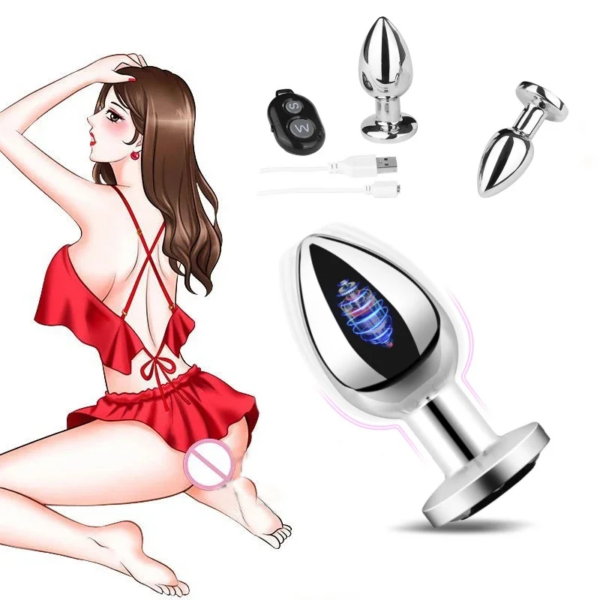 Wireless Remote Control Anal Vibrator Metal Butt Plug Men Prostate Massager Female Masturbator Adult Sex Toys for Women Men Gay