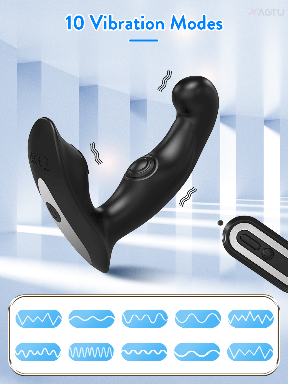 Remote Control Prostate Massager Anal Vibrator Male Sex Toys with Cock Ring Vibrating Butt Plugs Masturbator for Men Gay Glans