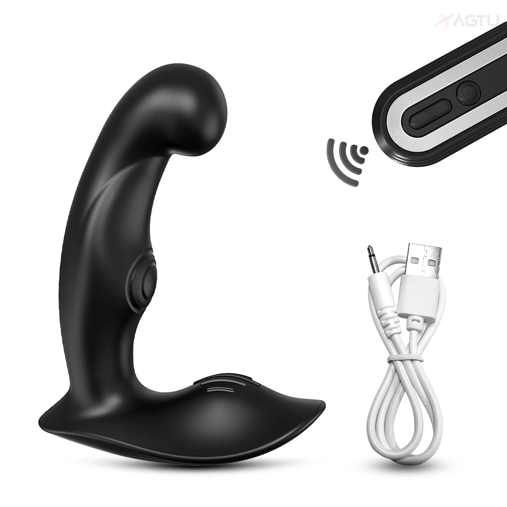 Remote Control Prostate Massager Anal Vibrator Male Sex Toys with Cock Ring Vibrating Butt Plugs Masturbator for Men Gay Glans
