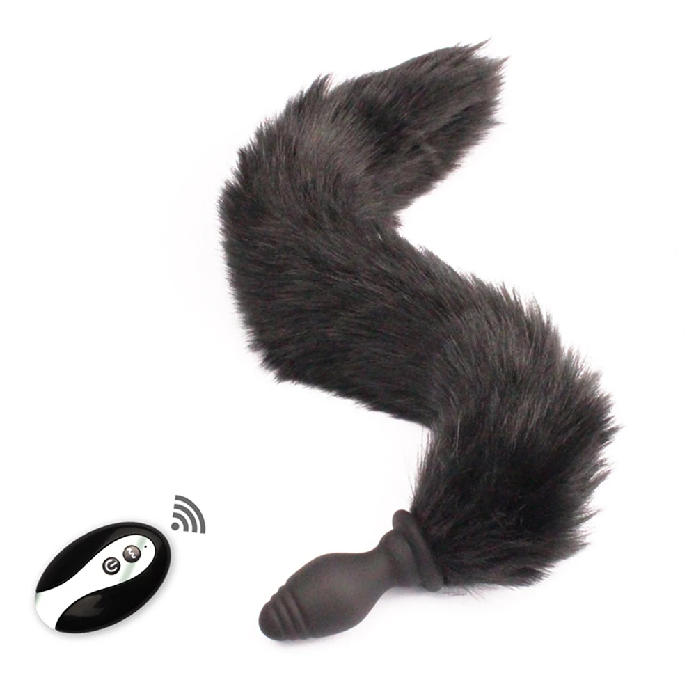Wireless Remote Control Anal Plug Sex Toys Fox Tail Soft Sex Tail Butt Plug Erotic Anus Toys For Adult Tail Flirting Cosplay Sex