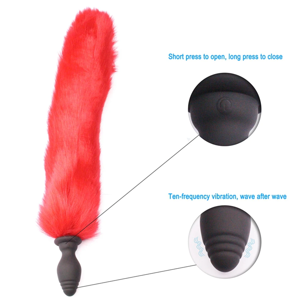 Wireless Remote Control Anal Plug Sex Toys Fox Tail Soft Sex Tail Butt Plug Erotic Anus Toys For Adult Tail Flirting Cosplay Sex