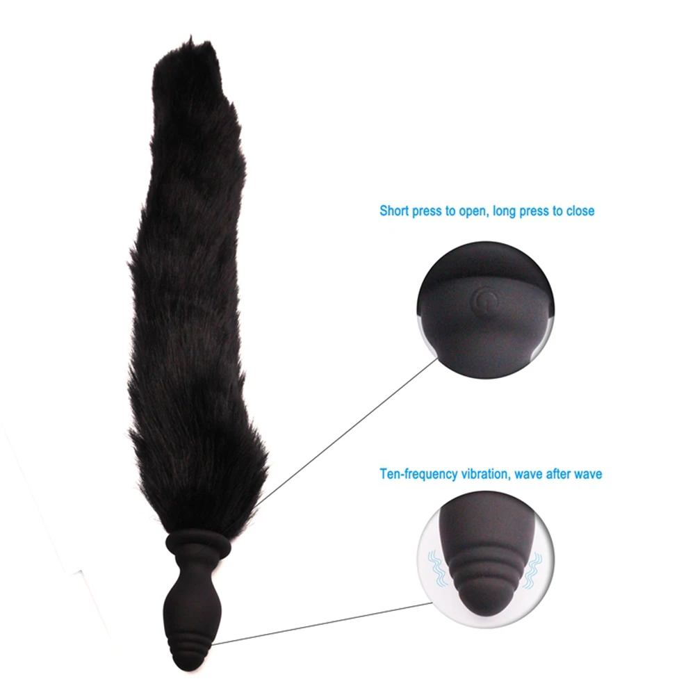 Wireless Remote Control Anal Plug Sex Toys Fox Tail Soft Sex Tail Butt Plug Erotic Anus Toys For Adult Tail Flirting Cosplay Sex