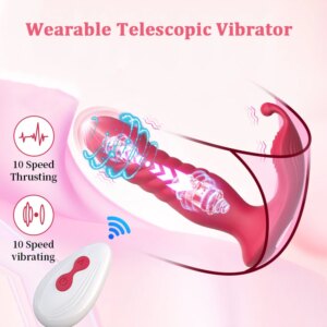 Wearable Butterfly Vibrator Thrusting Dildo For Women Telescopic Patting G Spot Clitoris Stimulator Remote Butplug Adult Sex Toy