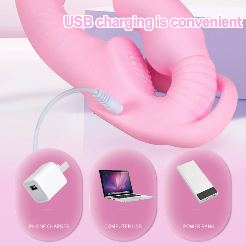 Dildo Vibrator Strapless Strap-on Anal Plug For Couples Lesbian Wireless Remote Control G Spot Double-heads Vibrator Sex Toys