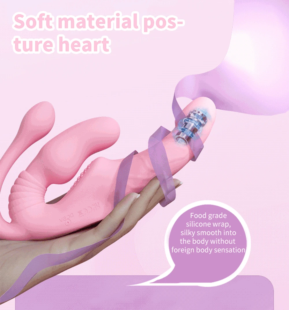 Dildo Vibrator Strapless Strap-on Anal Plug For Couples Lesbian Wireless Remote Control G Spot Double-heads Vibrator Sex Toys