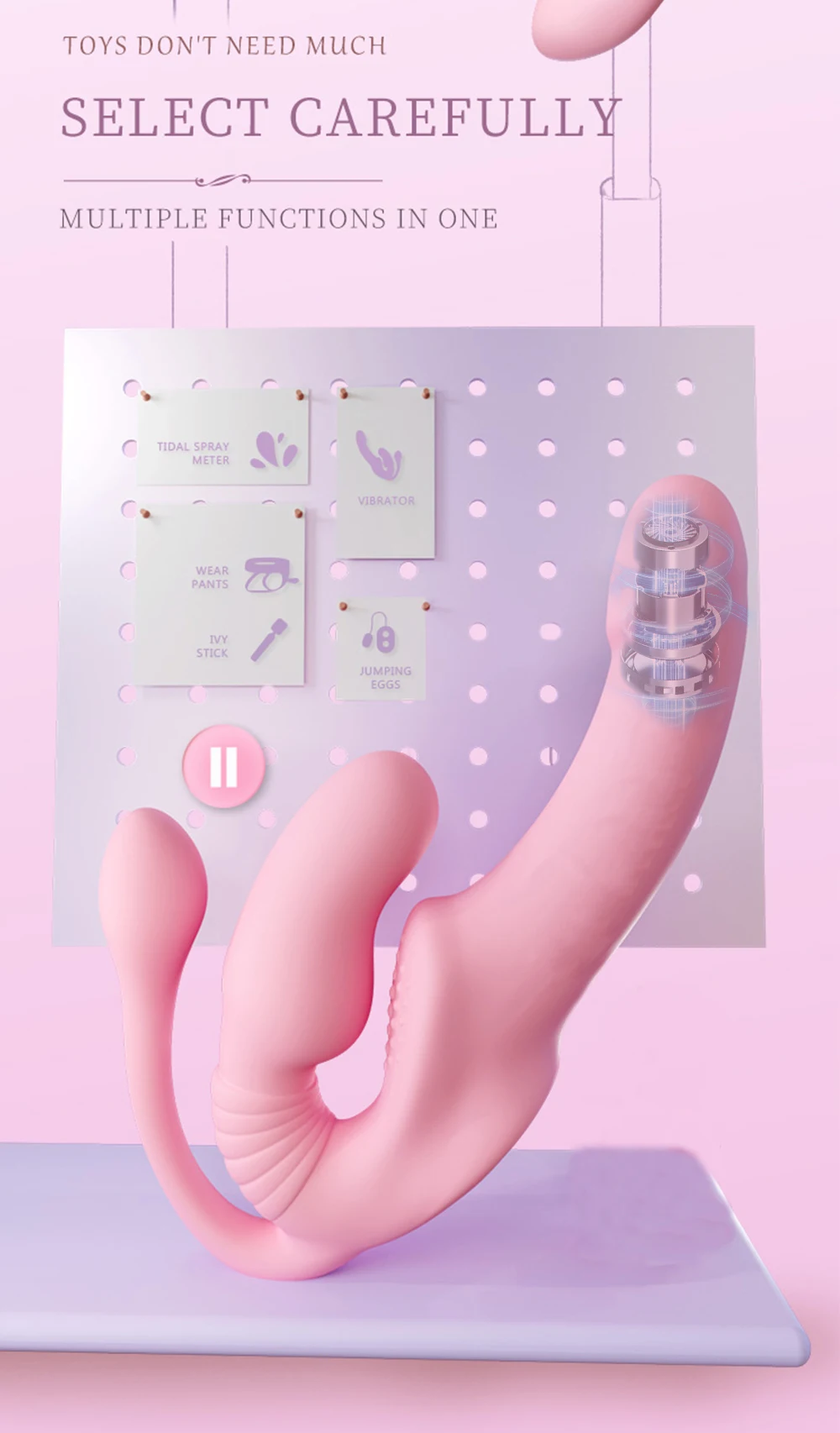 Dildo Vibrator Strapless Strap-on Anal Plug For Couples Lesbian Wireless Remote Control G Spot Double-heads Vibrator Sex Toys