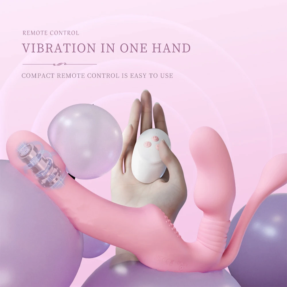 Dildo Vibrator Strapless Strap-on Anal Plug For Couples Lesbian Wireless Remote Control G Spot Double-heads Vibrator Sex Toys
