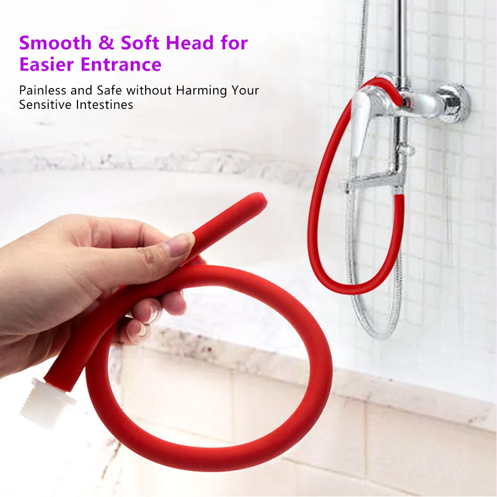 50CM Anal Cleaning Tools Set Enema Nozzle Washing Shower Douche System Safe Vaginal Wash Bidet Hose for Women Men Ass